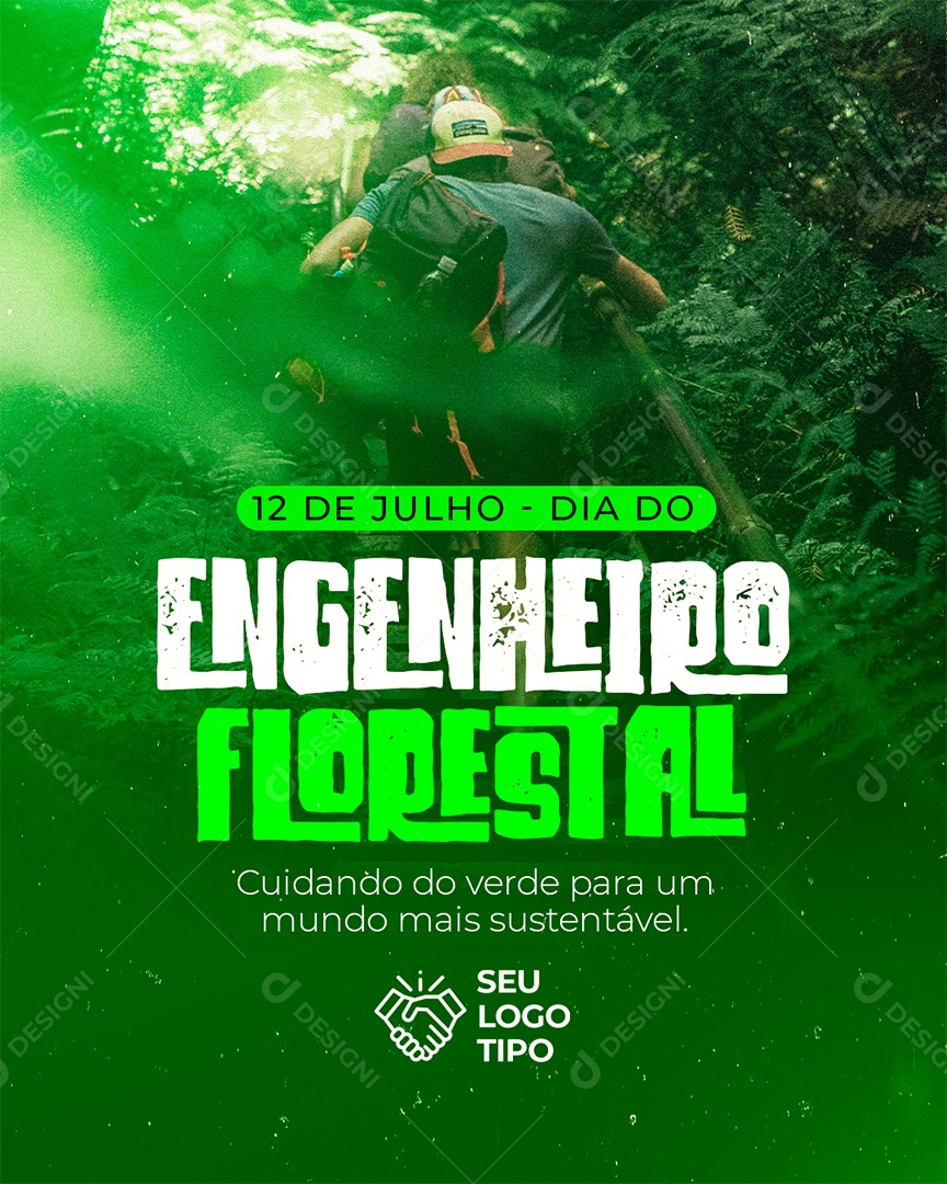 Dia do Engenheiro Florestal 12 Julho Social Media PSD Editável