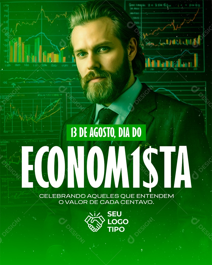 Dia do Economista 13 de Agosto Social Media PSD Editável