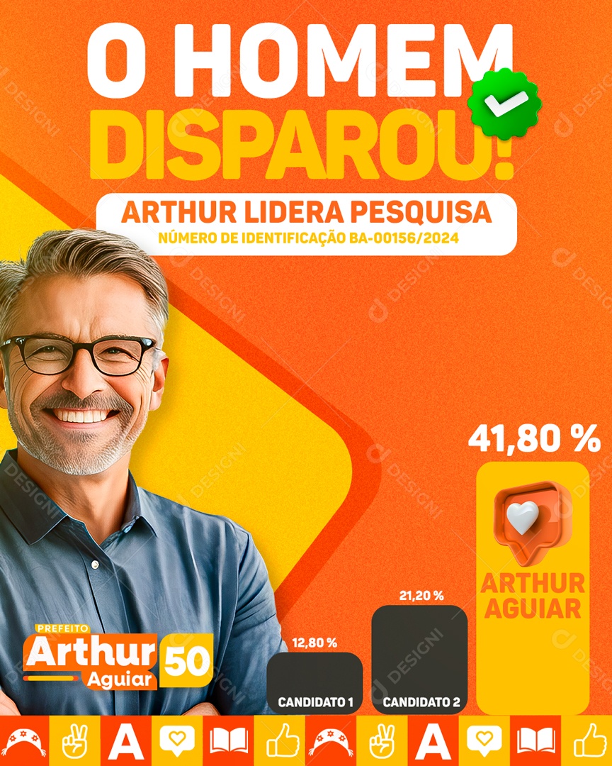 Politica o Homem Disparo Social Media PSD Editável