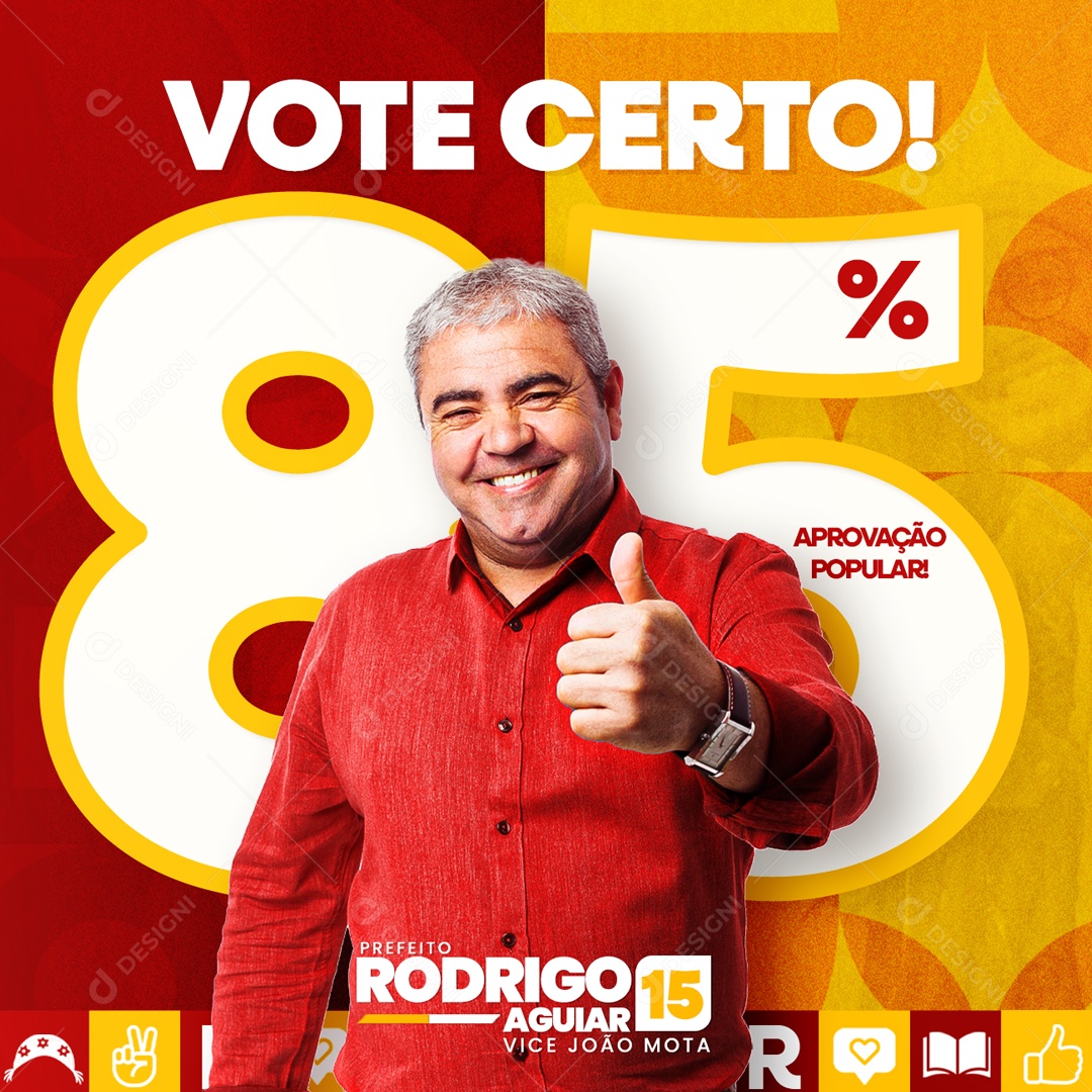 Politica Vote Certo Aprovação População Social Media PSD Editável