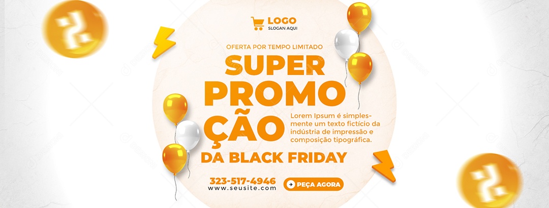 Banner Promoção de Black Friday Social Media PSD Editável