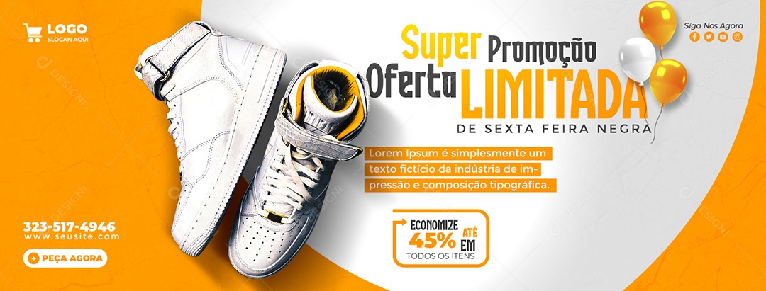 Banner Promoção de Black Friday Social Media PSD Editável