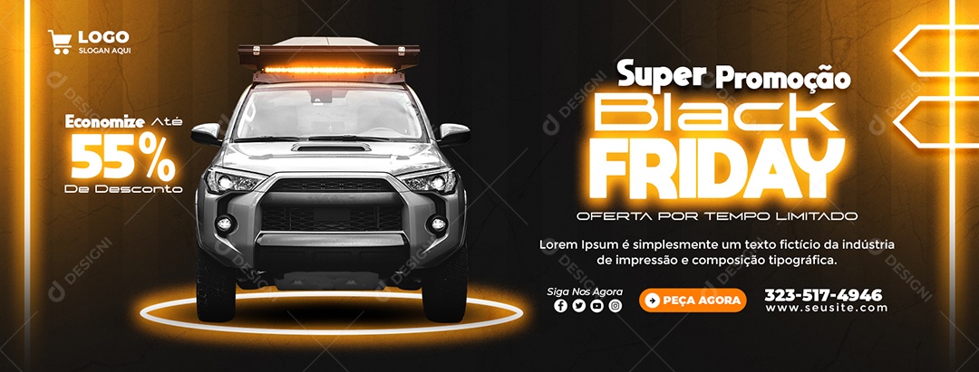 Banner Promoção de Black Friday Social Media PSD Editável