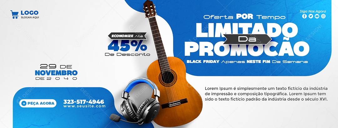 Banner Promoção de Black Friday Social Media PSD Editável
