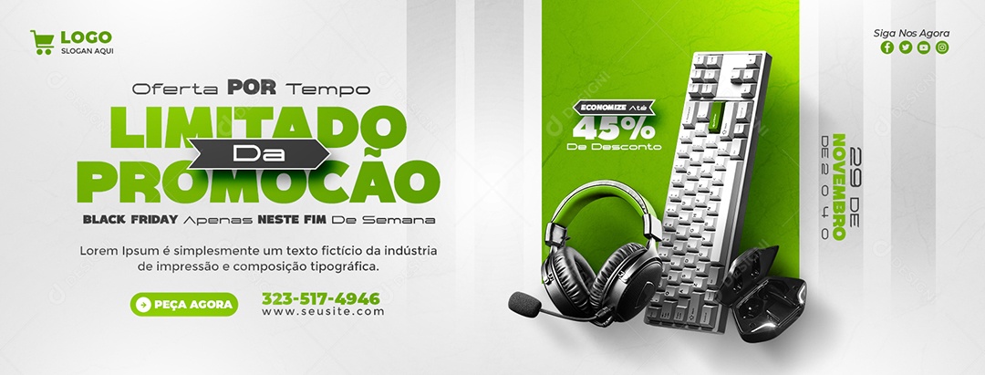 Banner Promoção de Black Friday Social Media PSD Editável