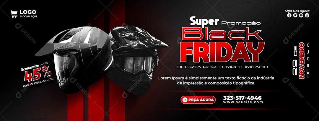 Banner Promoção de Black Friday Social Media PSD Editável
