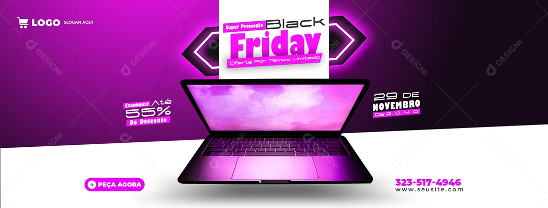 Banner Promoção de Black Friday Social Media PSD Editável