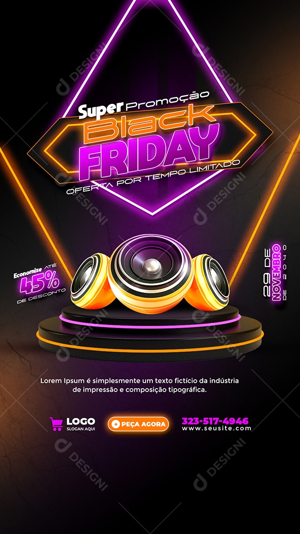Story Promoção de Black Friday Social Media PSD Editável