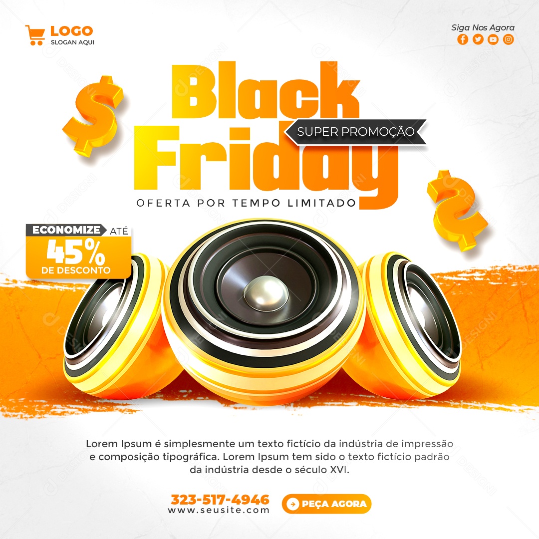 Promoção de Black Friday Social Media PSD Editável