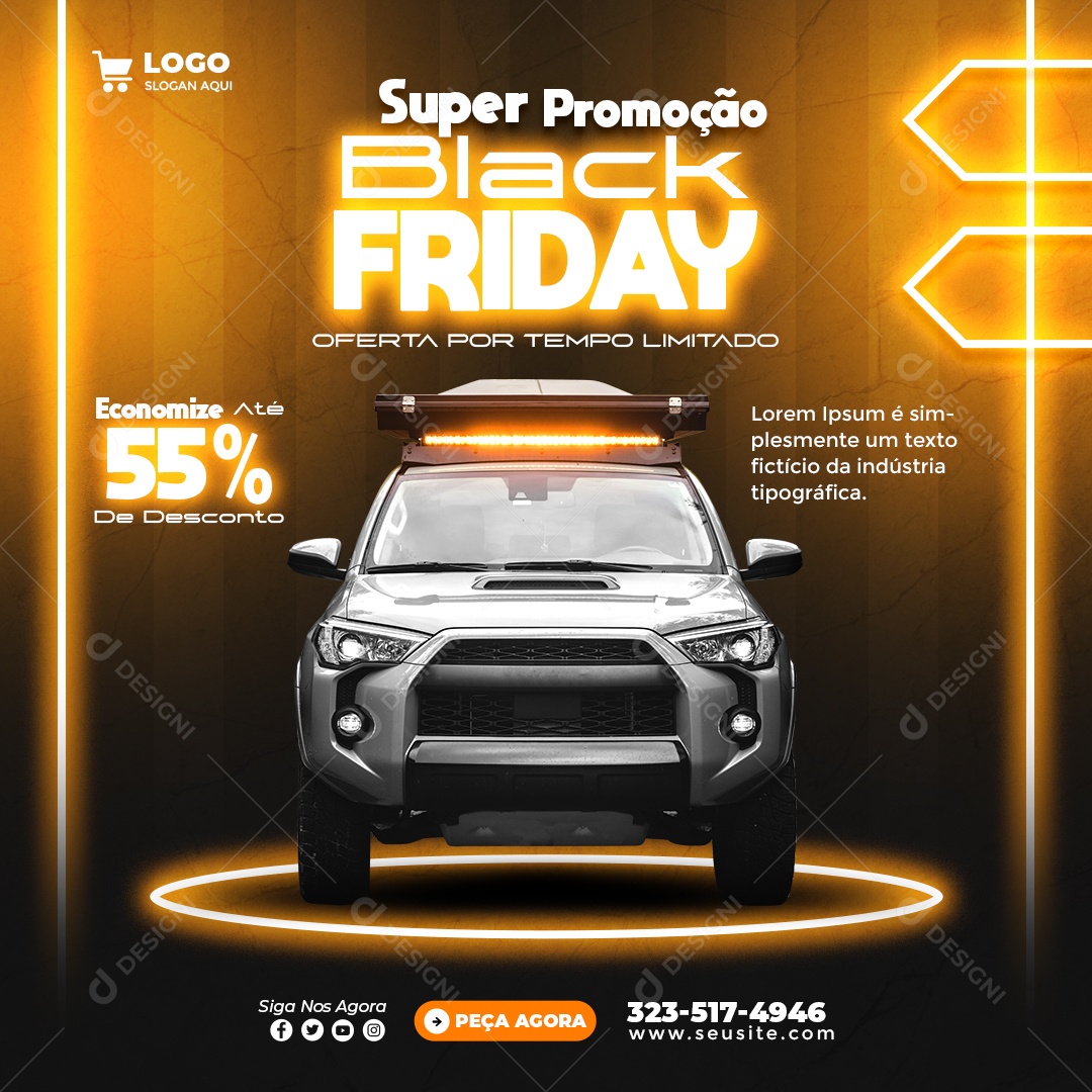 Promoção de Black Friday Social Media PSD Editável