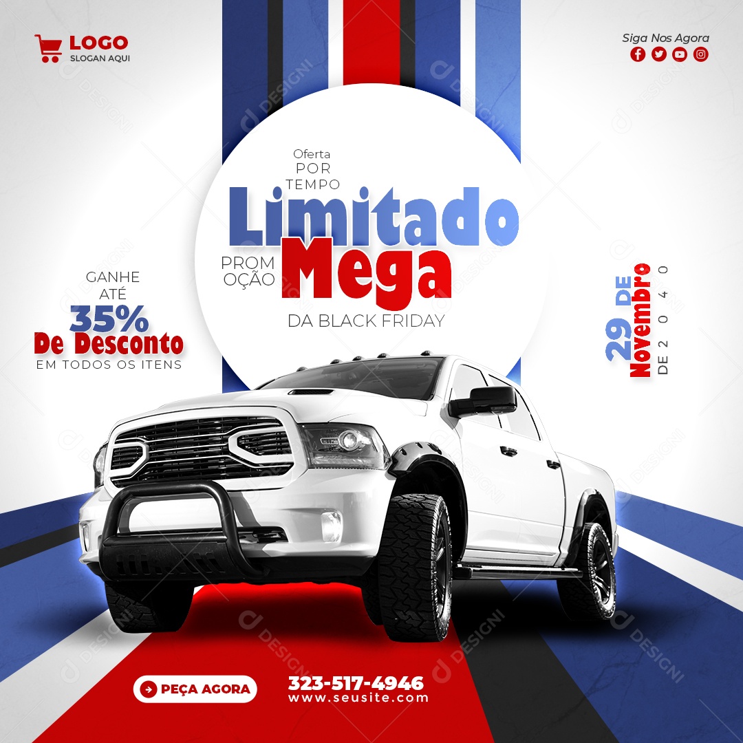 Promoção de Black Friday Social Media PSD Editável