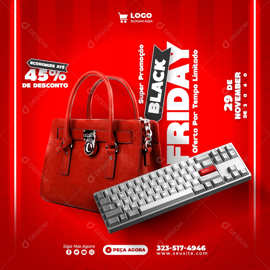 Promoção de Black Friday Social Media PSD Editável