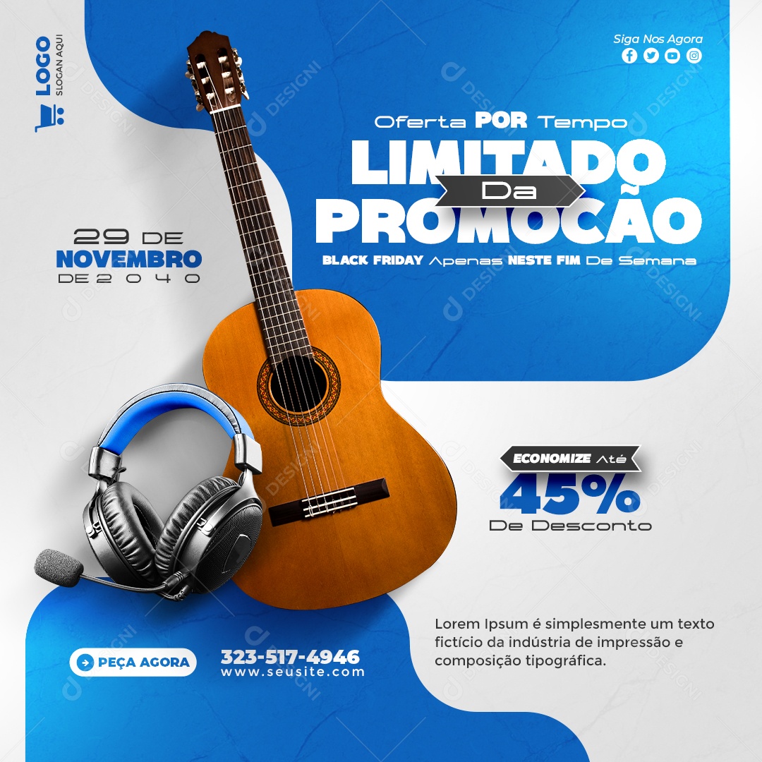 Promoção de Black Friday Social Media PSD Editável