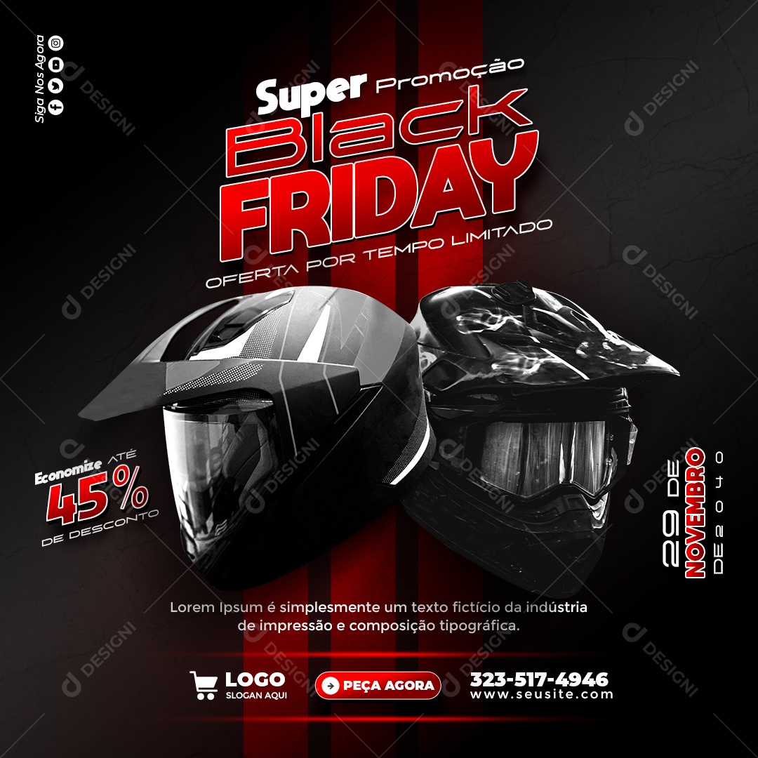 Promoção de Black Friday Social Media PSD Editável