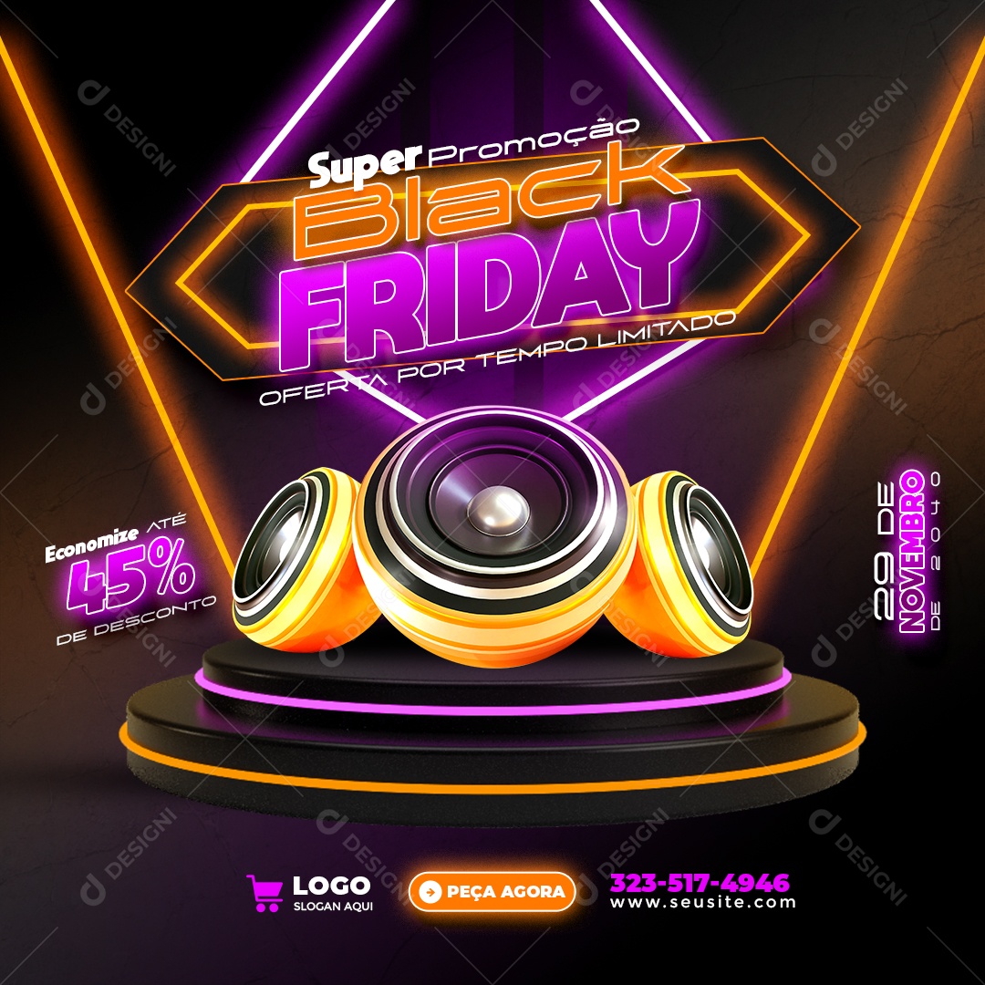 Promoção de Black Friday Social Media PSD Editável