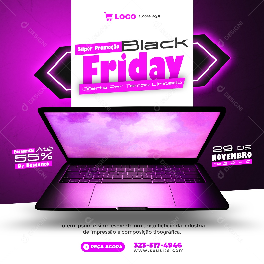 Promoção de Black Friday Social Media PSD Editável