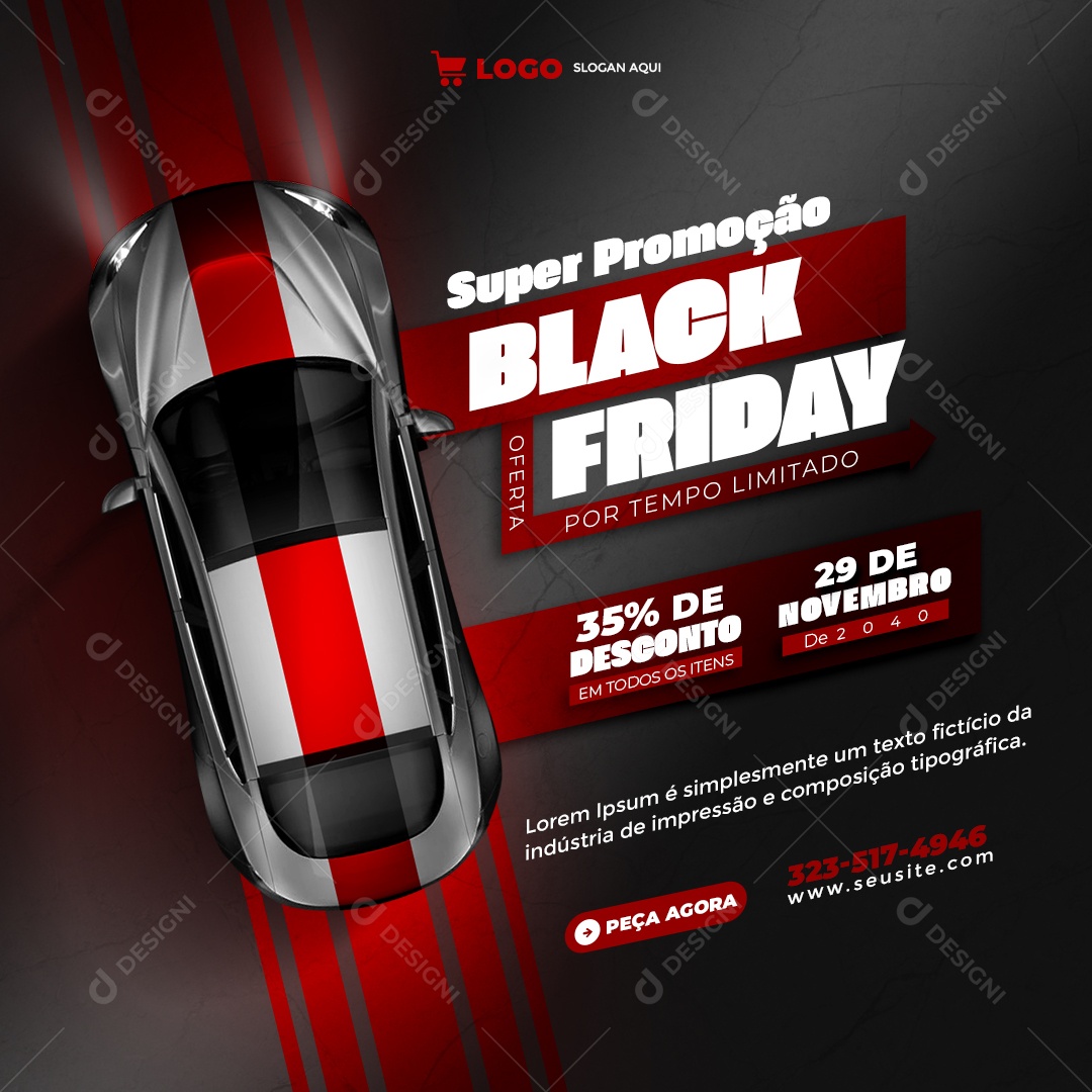 Promoção de Black Friday Social Media PSD Editável