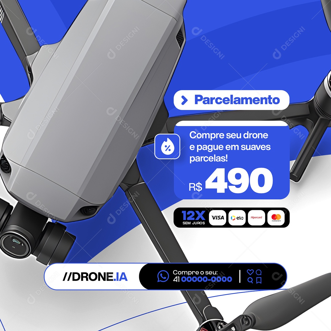 Loja de Drones Parcelamento Social Media PSD Editável