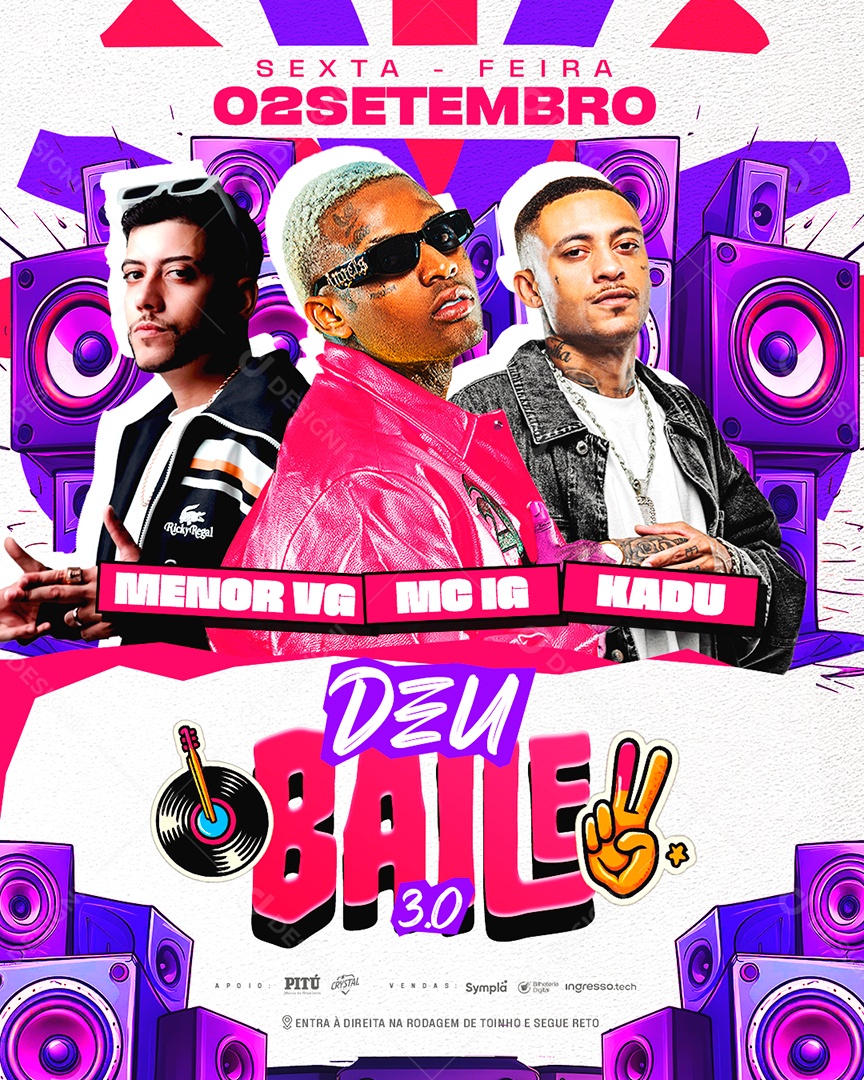 Flyer Deu Baile Social Media PSD Editável