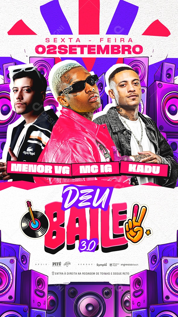 Flyer Deu Baile Social Media PSD Editável