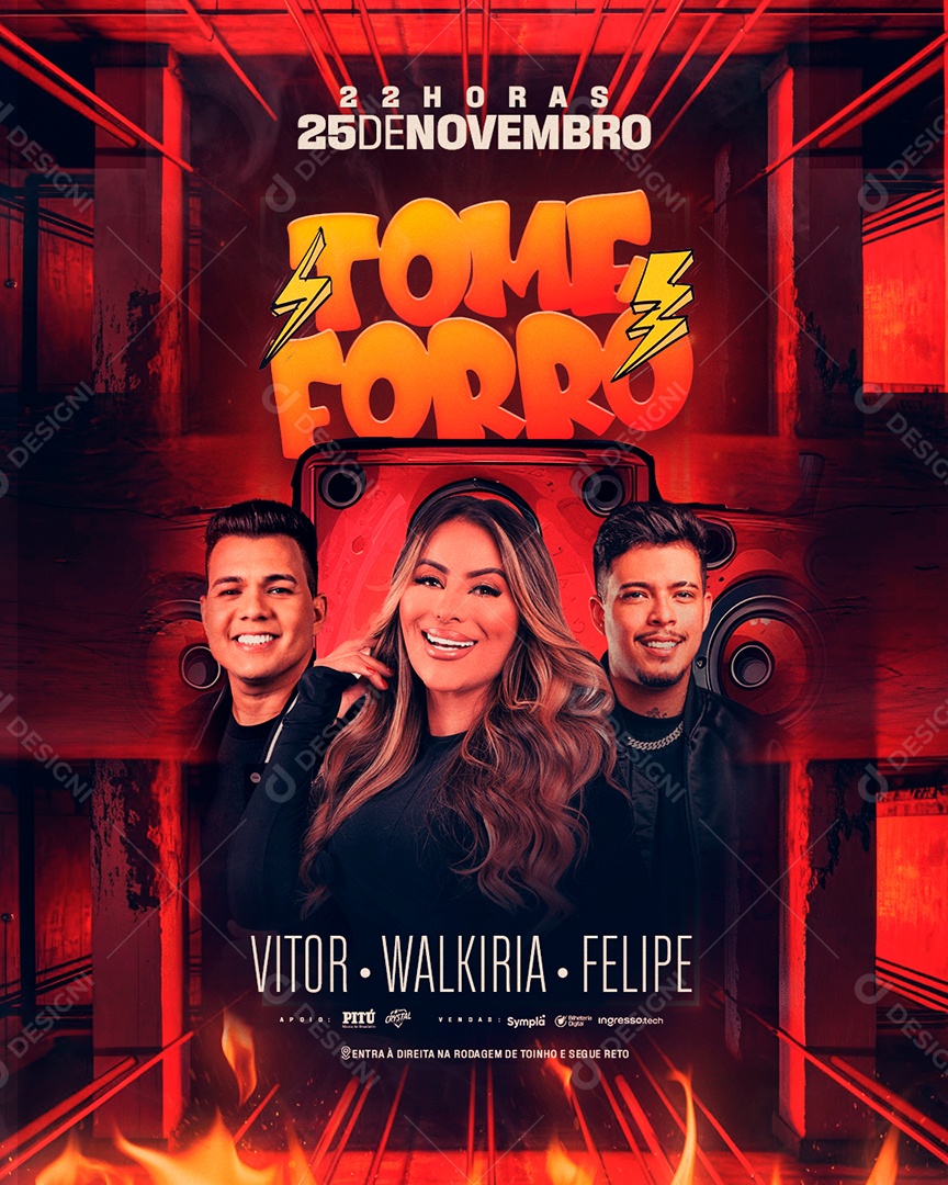 Flyer Tome Forró Social Media PSD Editável