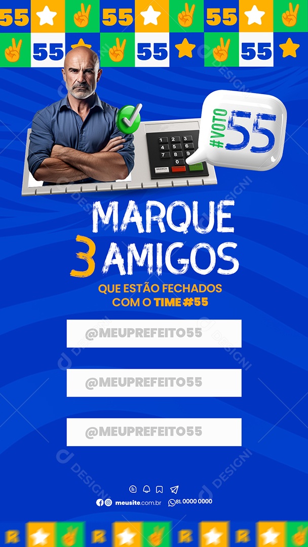 Story Politica Marque Três Amigos que Estão Fechados Social Media PSD Editável