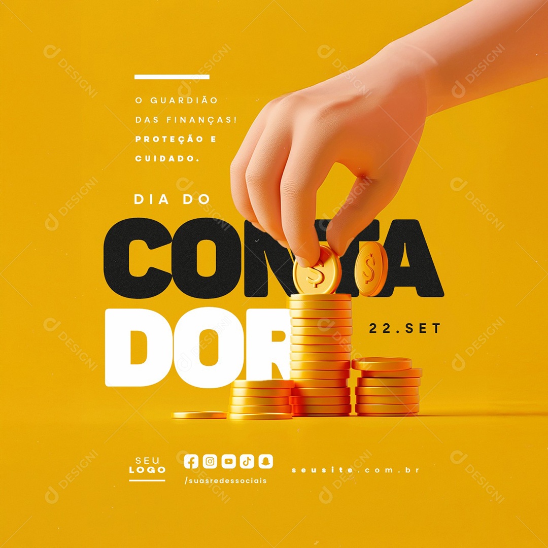 Dia do Contador 22 de Setembro Social Media PSD Editável