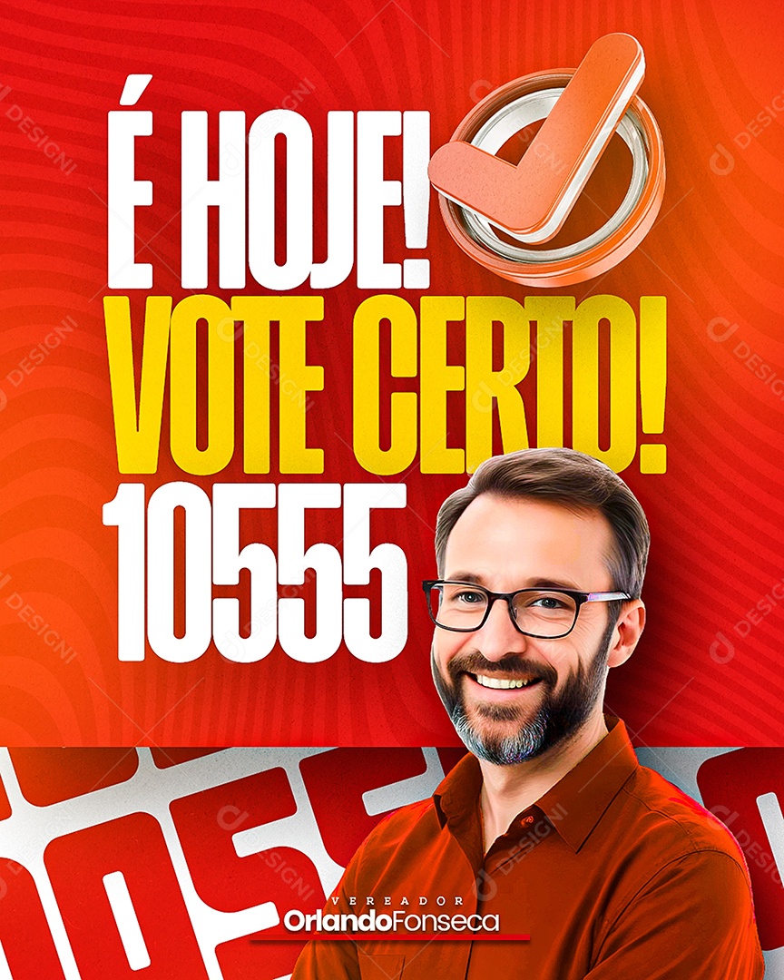 Política Candidato a Vereador Orlando Fonseca Vermelho Social Media PSD Editável
