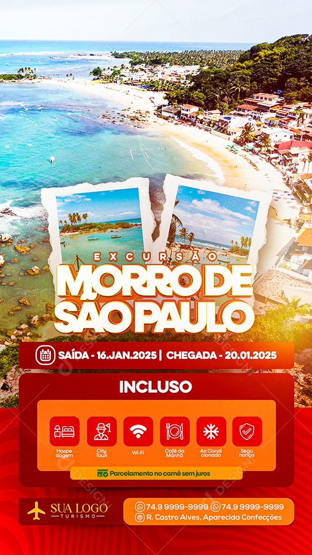 Story Agência de Viagens Excursão Morro de São Paulo Social Media PSD Editável