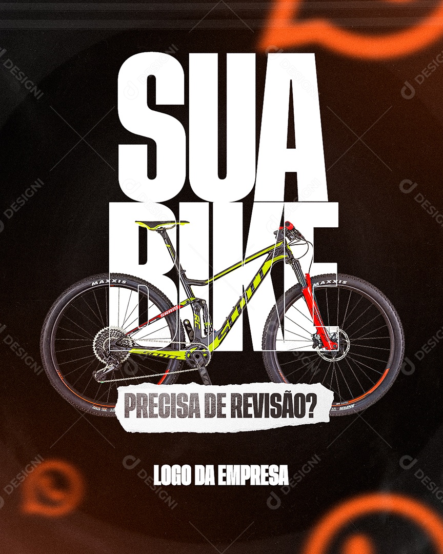 Loja de Bicicleta Sua Bike Precisa de Revisão Social Media PSD Editável