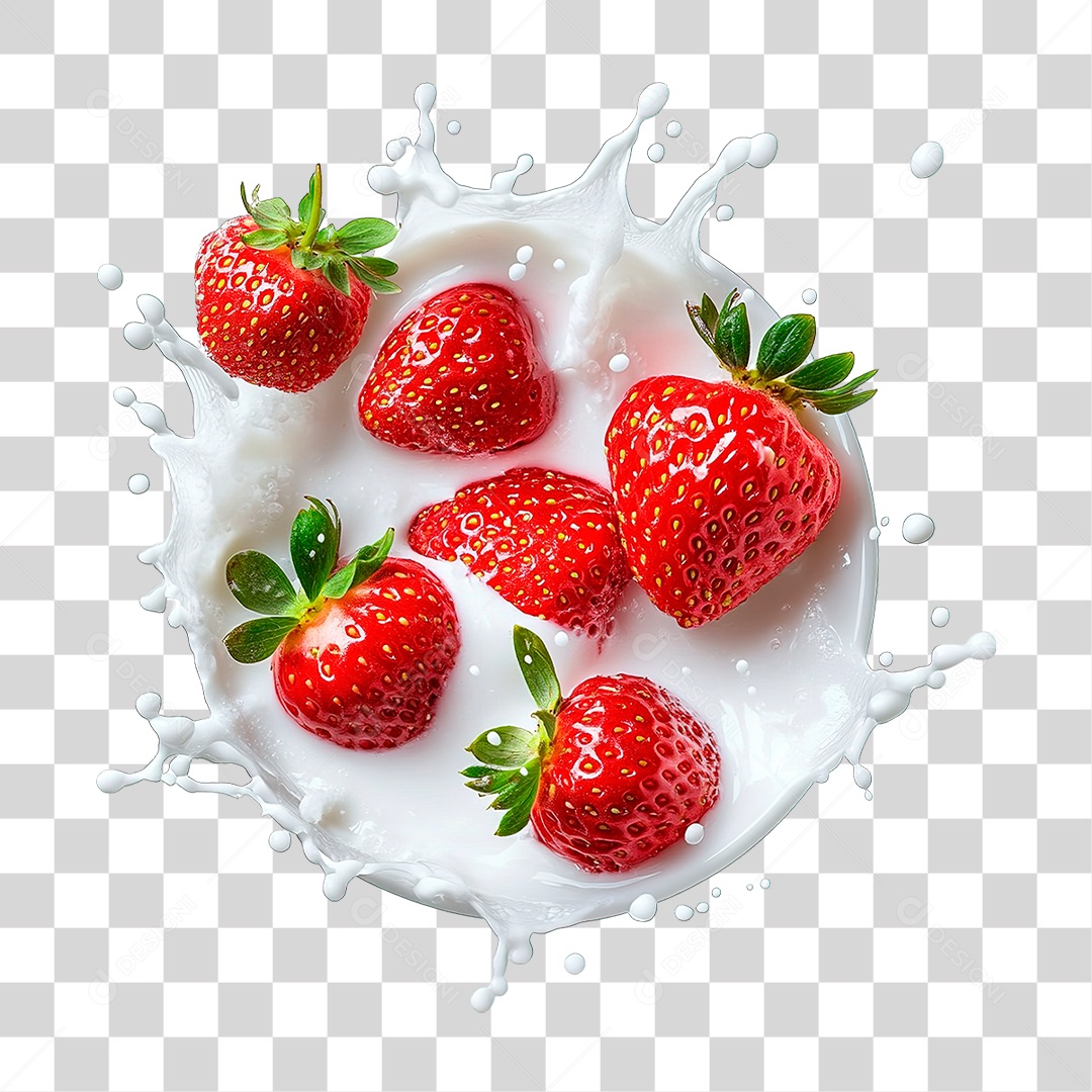 Iogurte de Morango PNG Transparente