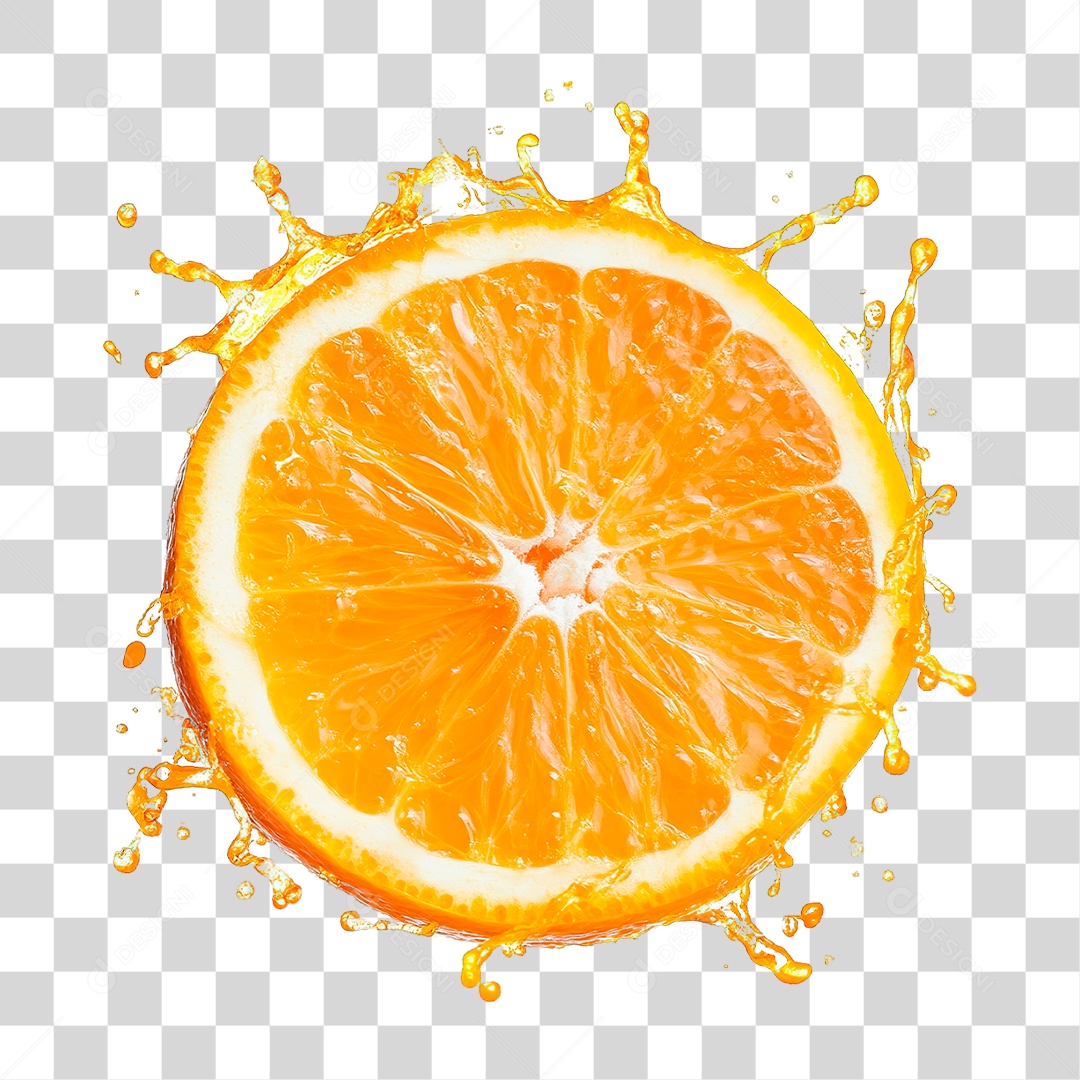 Laranja Partido ao Meio PNG Transparente