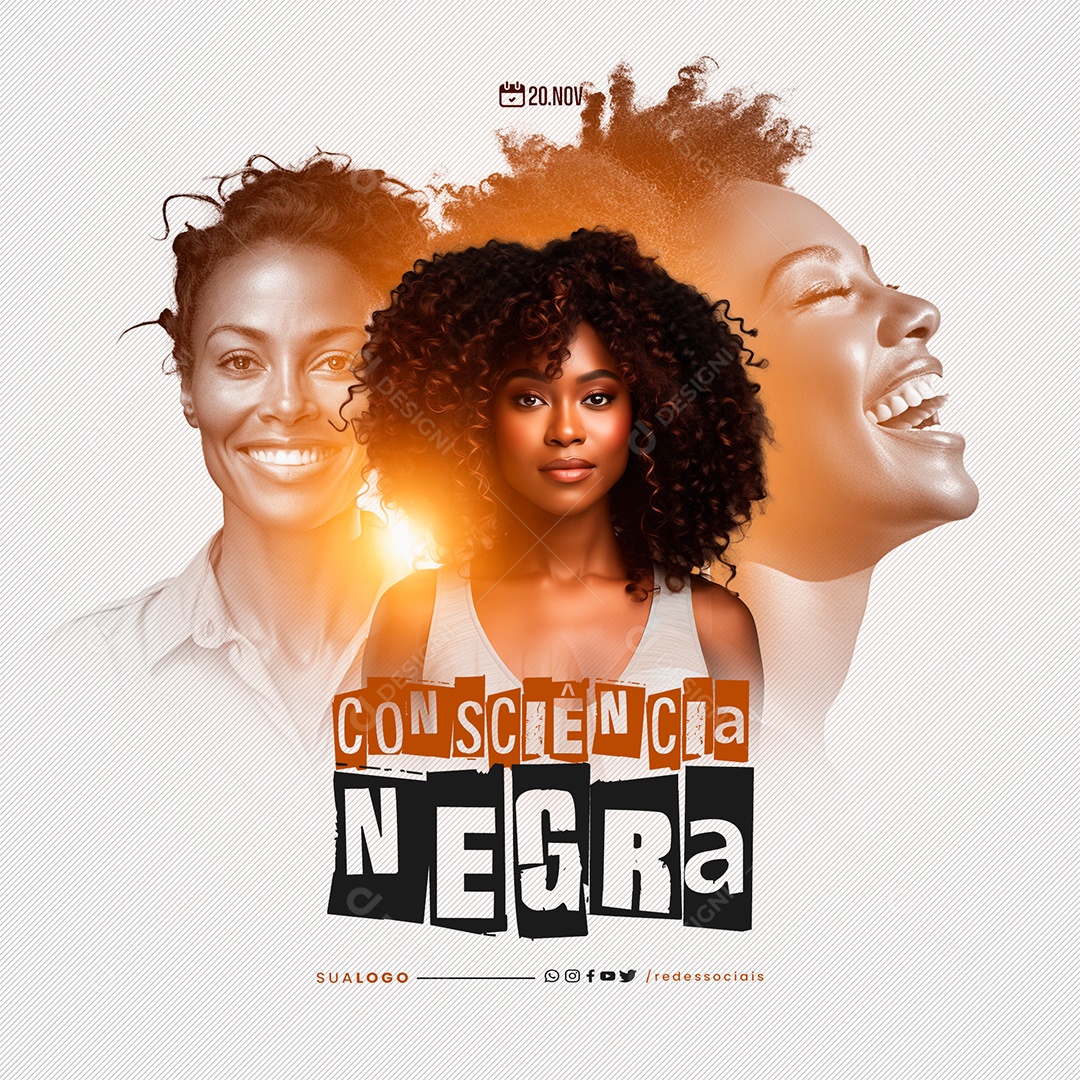Social Media Dia da Consciência Negra 20 de Novembro PSD Editável