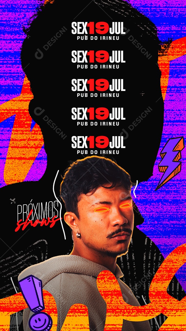 Flyer Artistas Shows Social Media PSD Editável