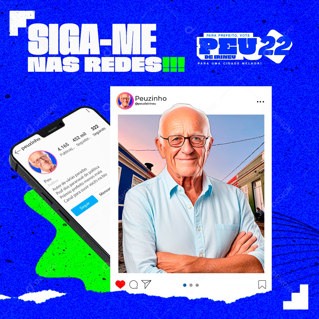 Flyer Política Social Media PSD Editável