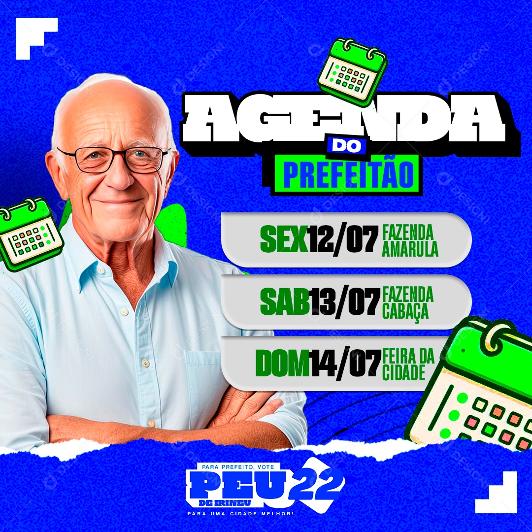 Flyer Política Agenda Social Media PSD Editável