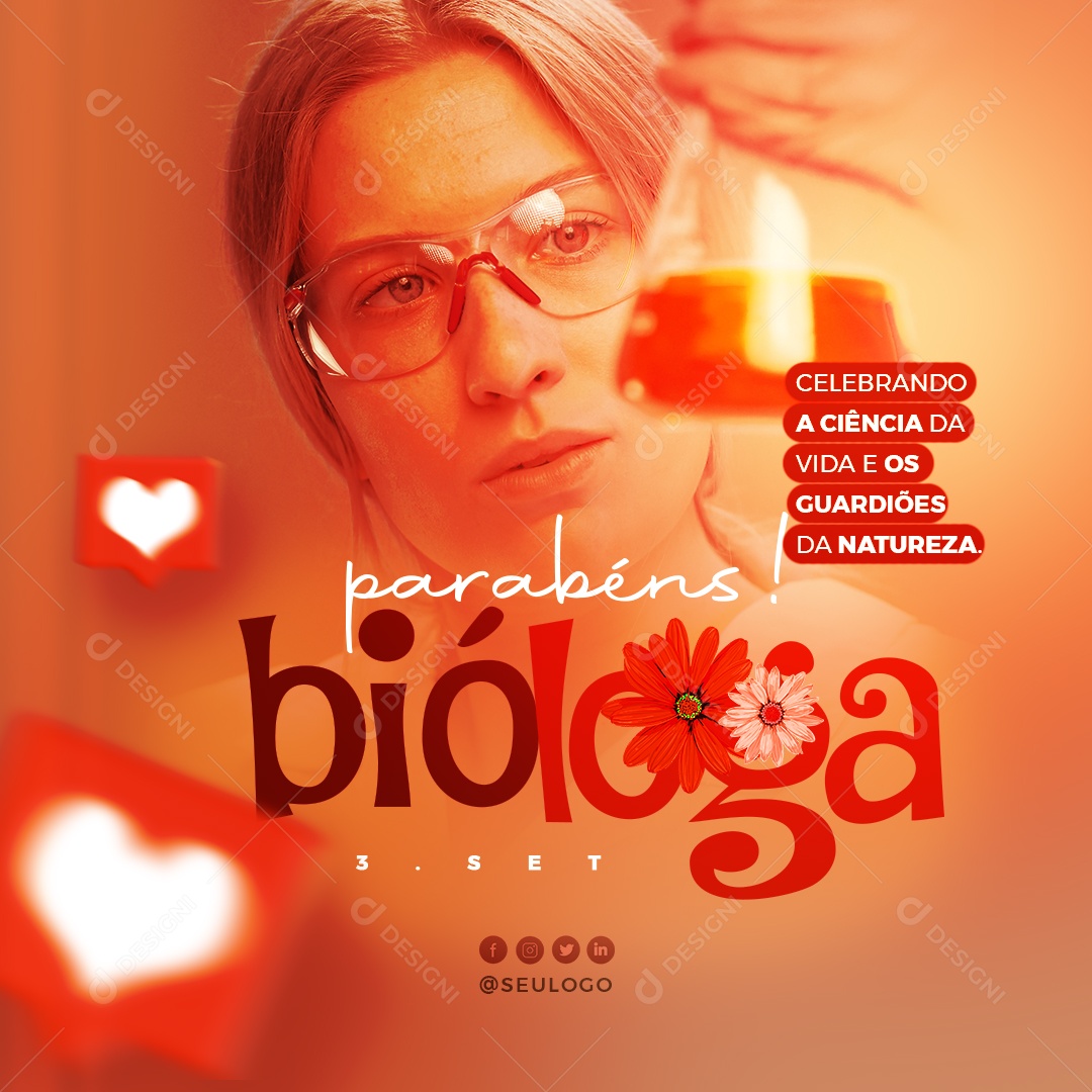 Dia do Biologo Social Media PSD Editável