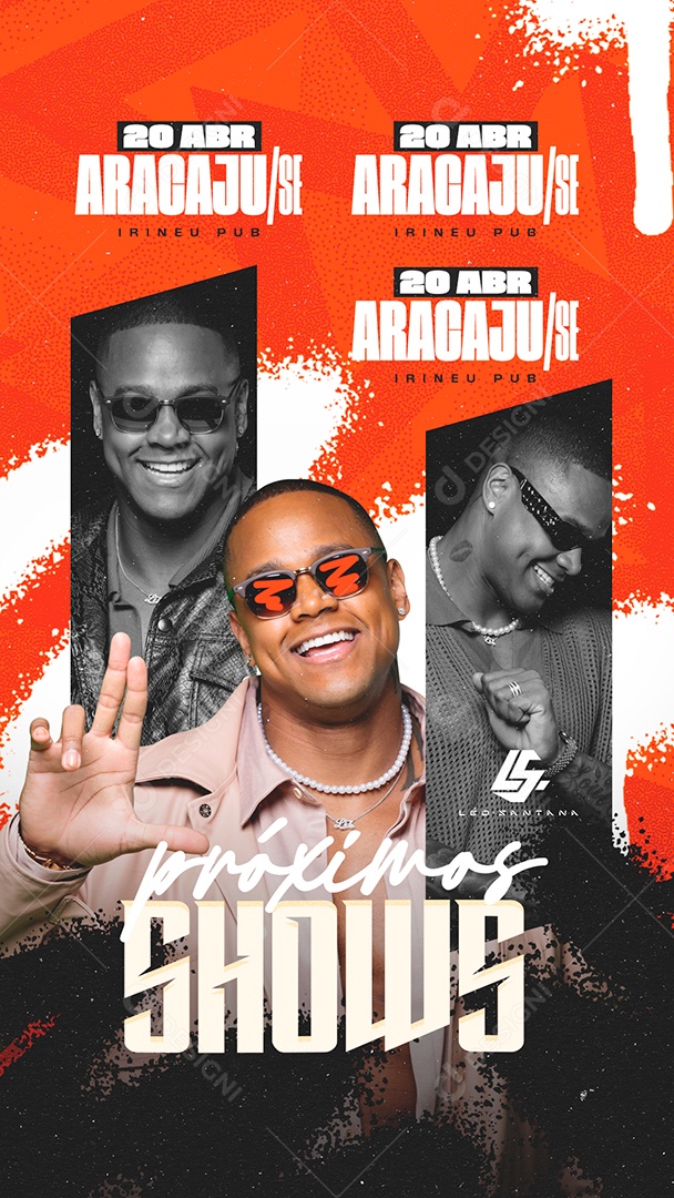 Flyer Artistas Shows Social Media PSD Editável