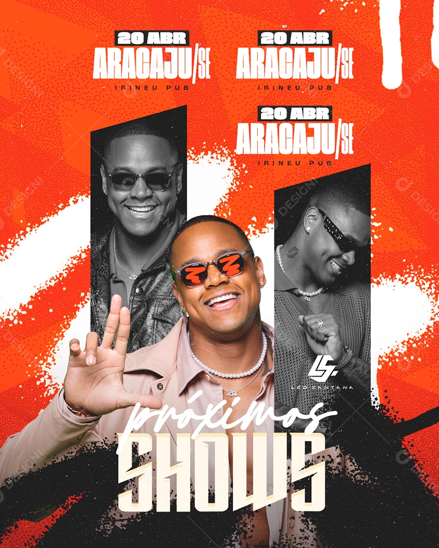 Flyer Artistas Shows Social Media PSD Editável