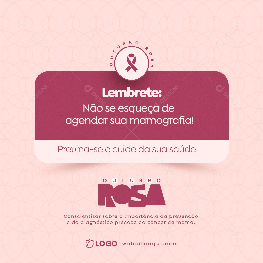 October Rosa Month of Awareness About Mama Social Media PSD Cancer Editable