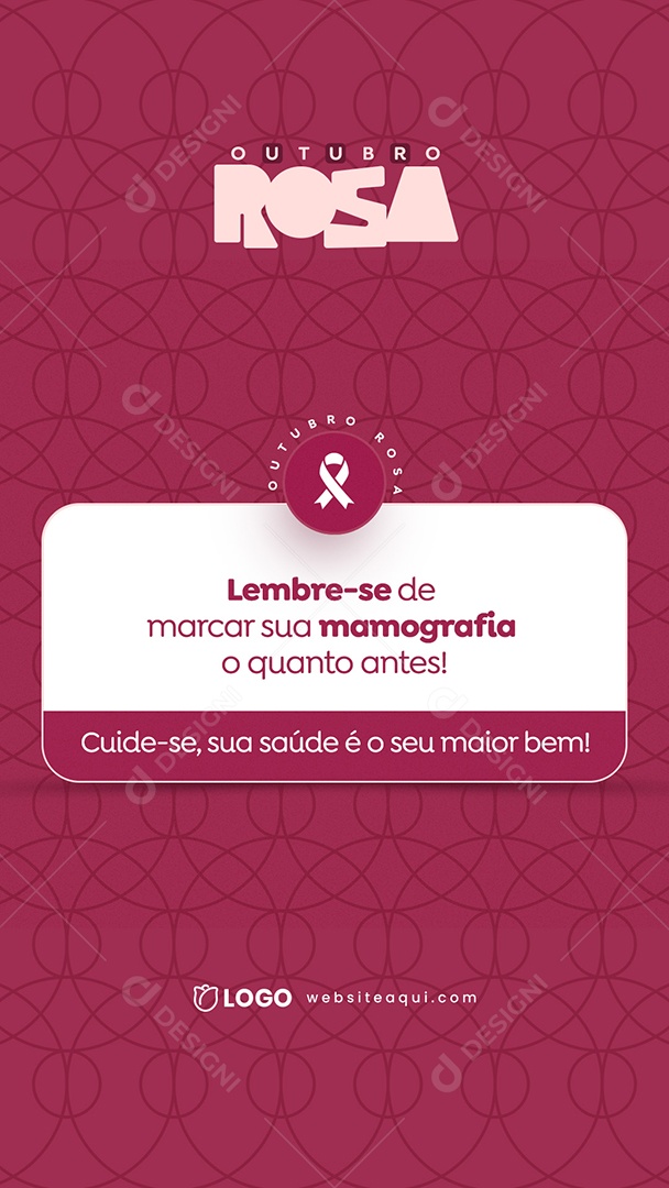 Story Outubro Rosa Mês de Conscientização Sobre o Câncer de Mama Social Media PSD Editável