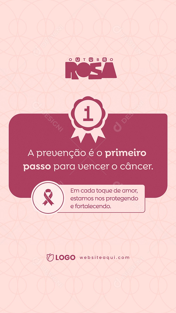 Story Outubro Rosa Mês de Conscientização Sobre o Câncer de Mama Social Media PSD Editável