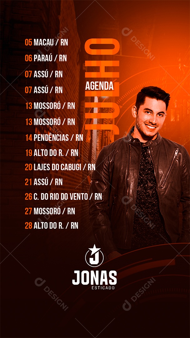 Story Flyer Agenda Julho Social Media PSD Editável