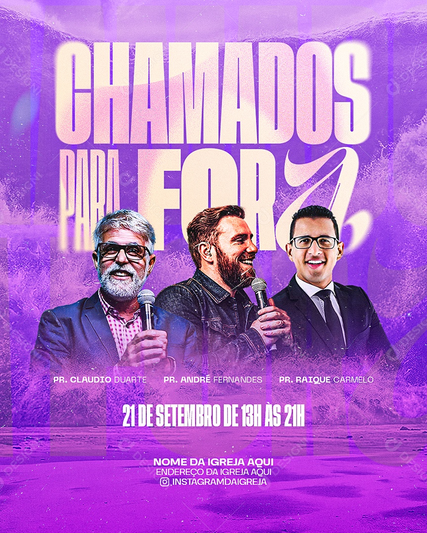 Flyer de Evento Chamados para Fora Gospel Social Media PSD Editável