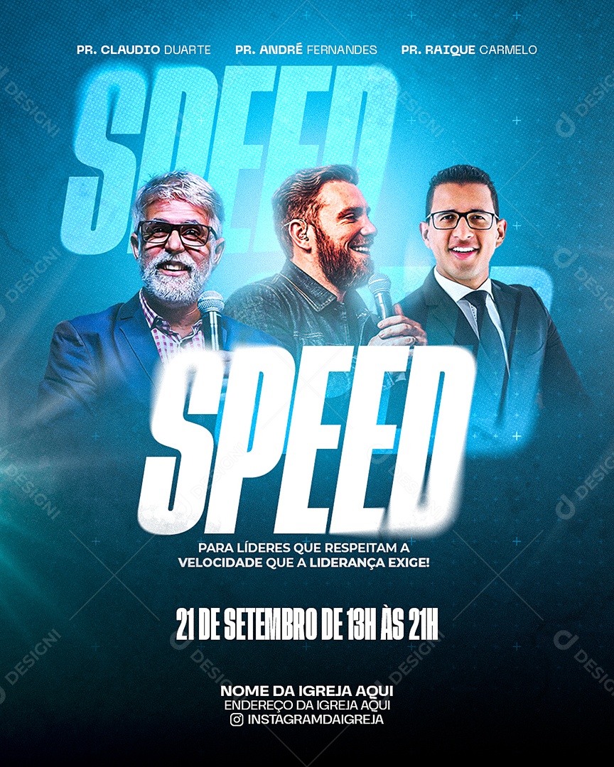 Flyer Evento Gospel Speed Social Media PSD Editável