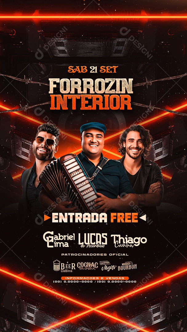 Flyer Story Forrozin Interior Gabriel Lima Social Media PSD Editável