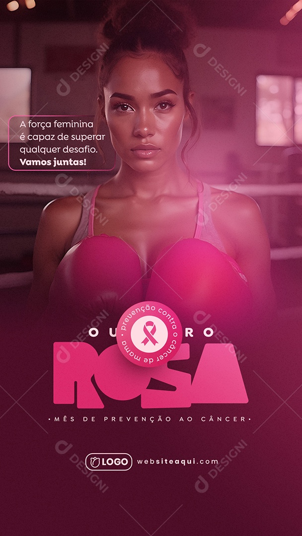Story October Rose Month of Awareness About Mama Social Media PSD Cancer Editable