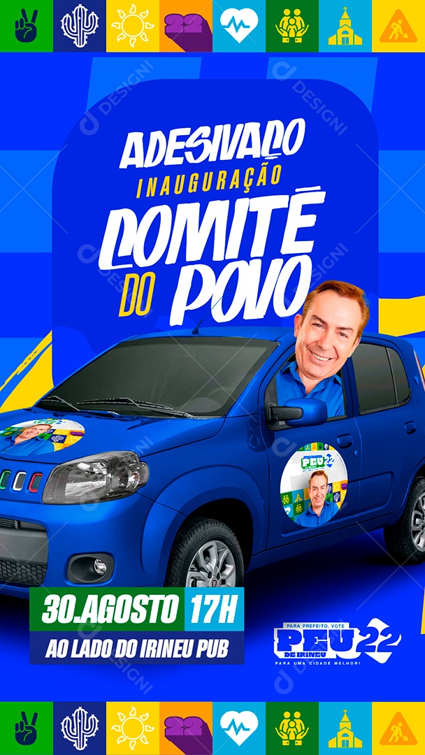 Flyer Política Adesivaço Social Media PSD Editável