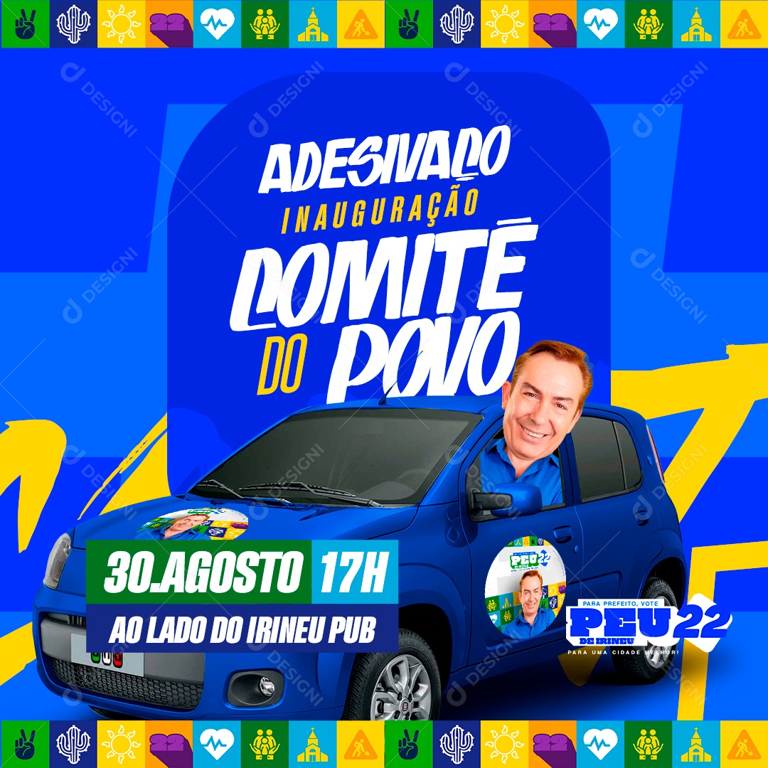 Flyer Política Adesivaço Social Media PSD Editável