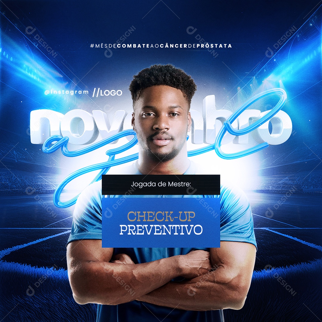 Novembro Azul Check-up Preventivo Social Media PSD Editável